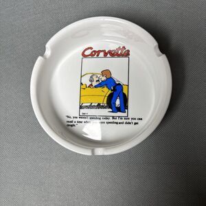 Vintage Corvette Ashtray Cartoon Police-GM General Motors - Collectible-Corvette